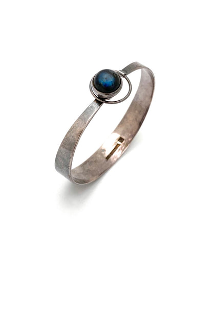 Kaunis Koru Finland vintage silver labradorite bracelet Scandinavian Modernist jewelry design