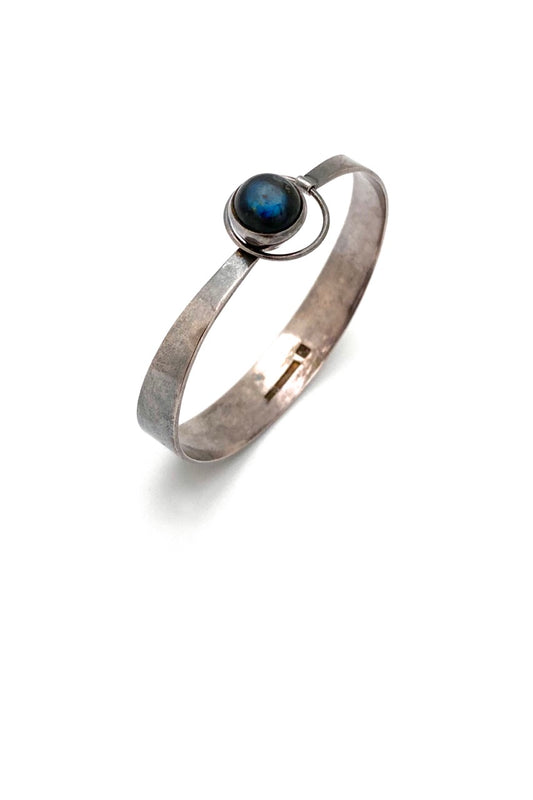 Kaunis Koru Finland vintage silver labradorite bracelet Scandinavian Modernist jewelry design