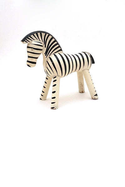 Kay Bojesen Denmark vintage hand painted beech wood zebra animal figure Scandinavian Modern design