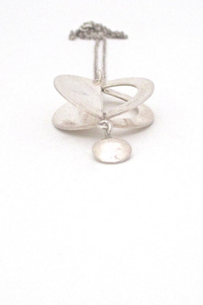 Kinni Edvard Rainer Finland vintage modernist silver kinetic pendant necklace