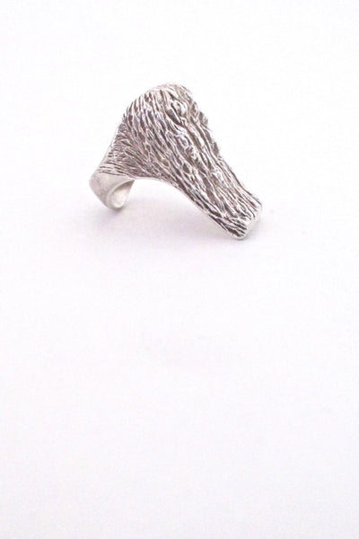 Knud V Andersen Denmark vintage silver Bark ring Scandinavian Modern design