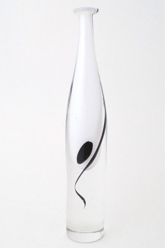 Klas Goran Tinback for Kosta Boda Sweden vintage blown glass paperweight vase