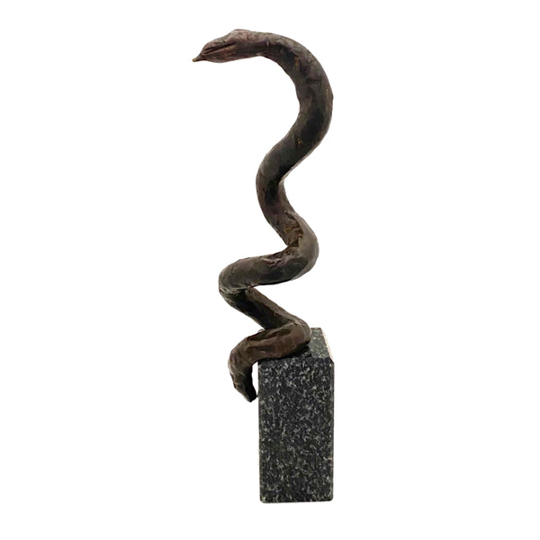 profile Michal Kubiak Poland bronze serpent snake asp sculpture black granite base