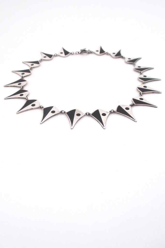 Kurt Eriksen Denmark vintage Scandinavian Modern silver and enamel choker necklace