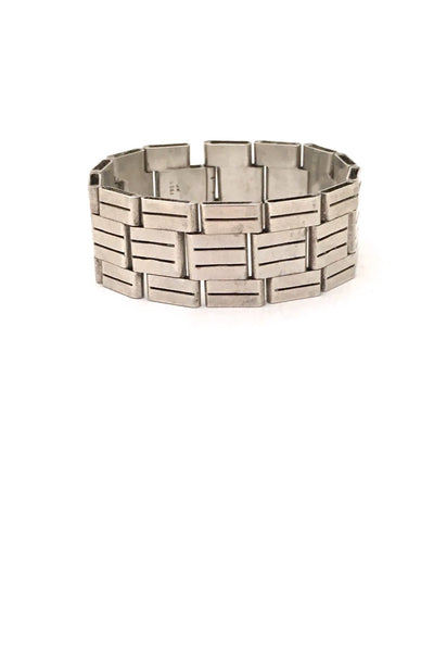 Kurt Pedersen Denmark vintage silver panel link bracelet 830S Scandinavian Modern design jewelry