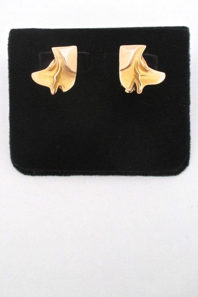 Laponia Finland vintage 14k gold earrings ear clips
