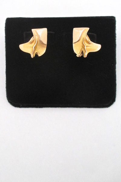 Laponia Finland vintage 14k gold earrings ear clips