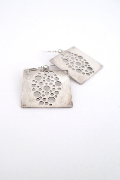 Liisa Vitali for Nils Westerback vintage modernist silver Pitsi earrings 1970