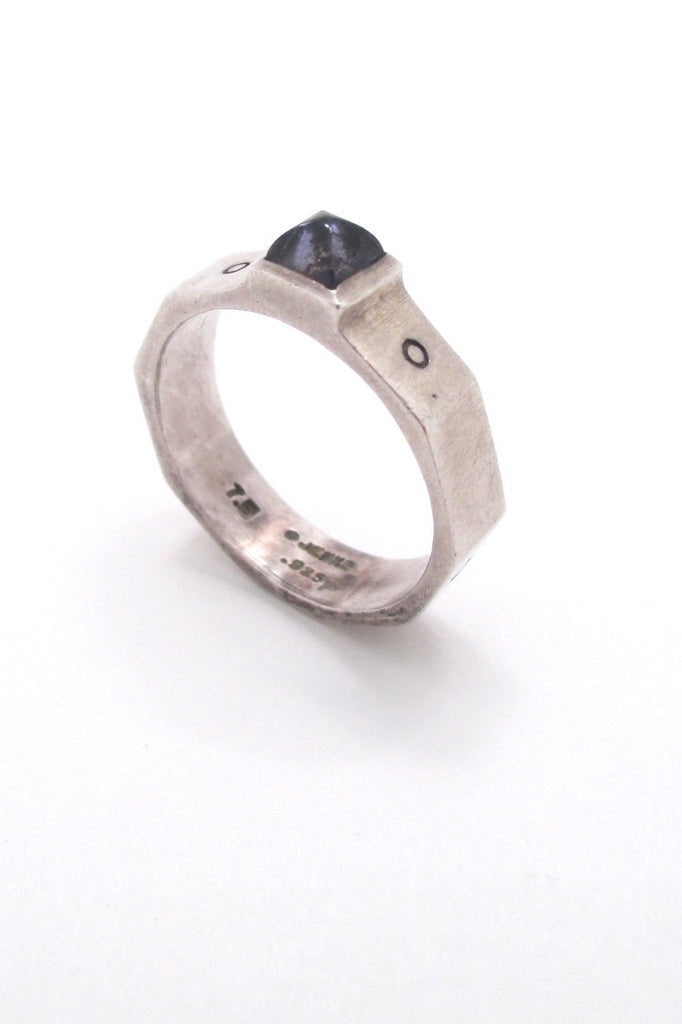 Lisa Jenks USA vintage boho sterling silver amethyst ring