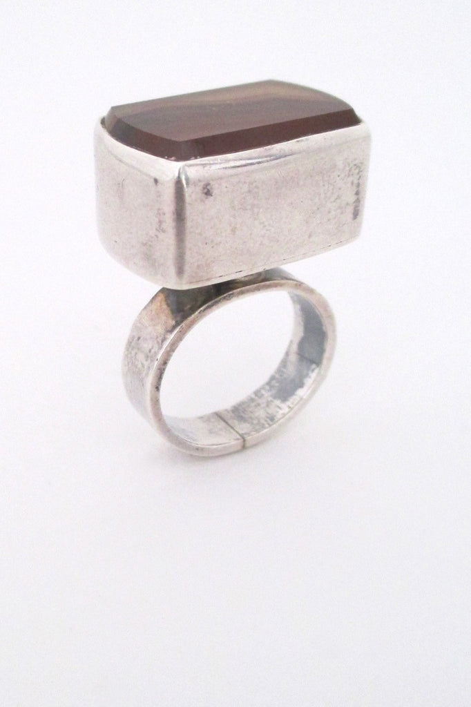 Lisbeth Nordskov Denmark Scandinavian Modern large agate ring Nordic design