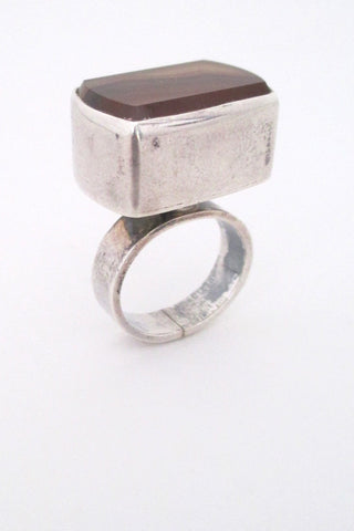 Lisbeth Nordskov Denmark Scandinavian Modern large agate ring Nordic design