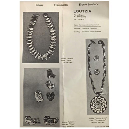 Loutzia vintage studio made fish necklace ~ scarce