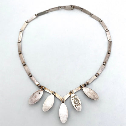 Margot de Taxco silver & sky blue enamel kinetic necklace