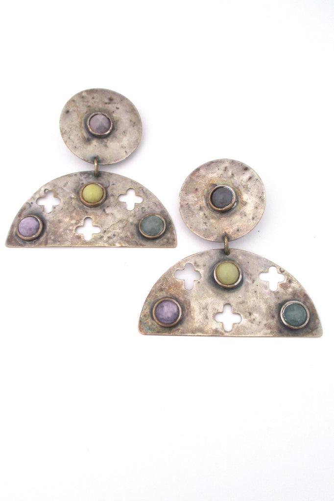 Martha Sturdy Canada large scale drop earrings 1980s post modern jewelry