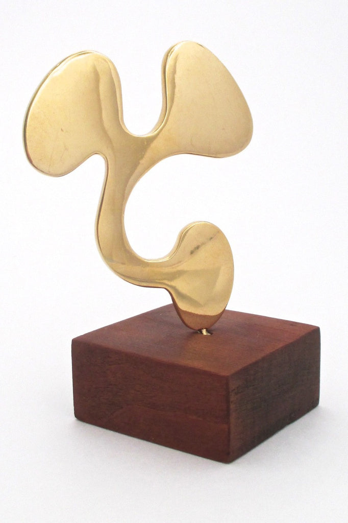 Maryon Kantaroff Canada sculpture signed gilded bronze large pendant 1