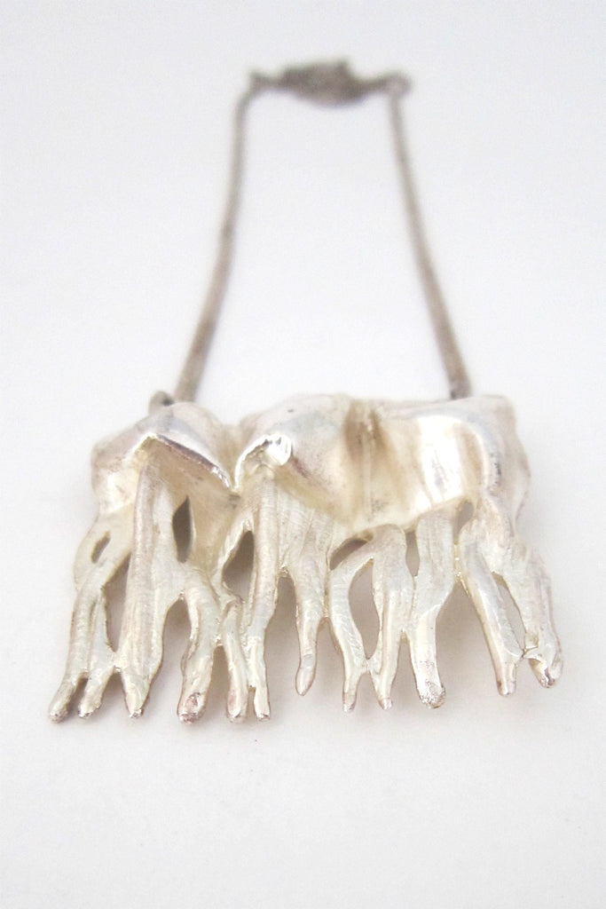 Matti Hyvarinen Finland vintage sterling silver modernist icicles necklace
