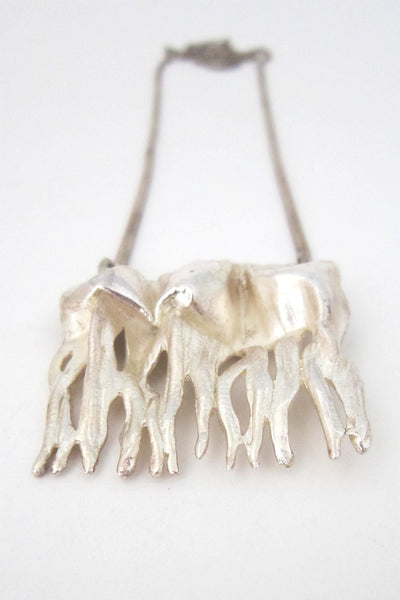 Matti Hyvarinen Finland vintage sterling silver modernist icicles necklace