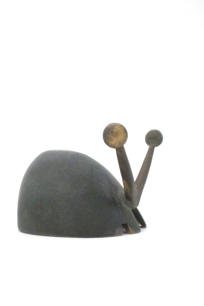Pal-Bell Israel mid century bronze snail sculpture ashtray by Maurice Ascalon