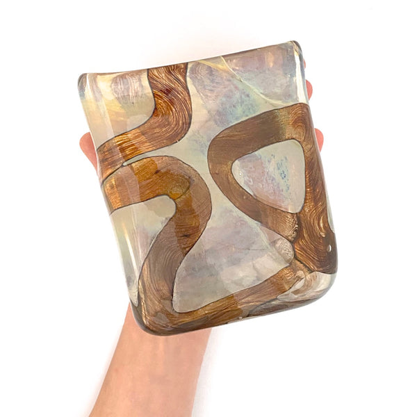 scale Mdina Glass Malta vintage blown glass Earthtones vase