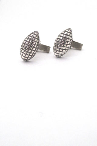vintage silver modernist mid century cufflinks Mexico