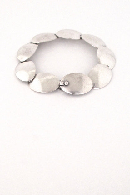 Neils Erik NE From Denmark vintage Scandinavian Modernist silver panel link bracelet