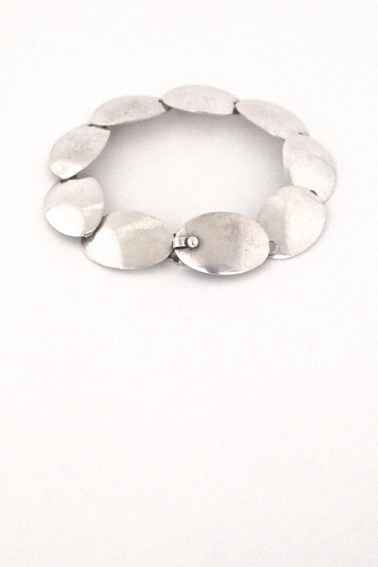 Neils Erik NE From Denmark vintage Scandinavian Modernist silver panel link bracelet