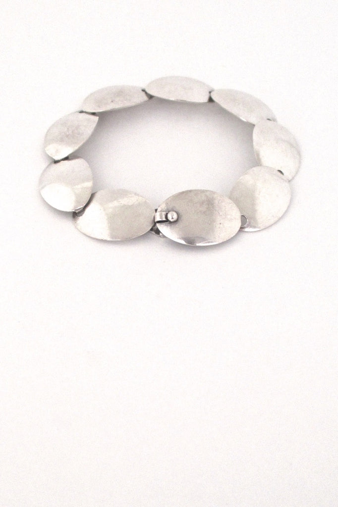 Neils Erik NE From Denmark vintage Scandinavian Modernist silver panel link bracelet