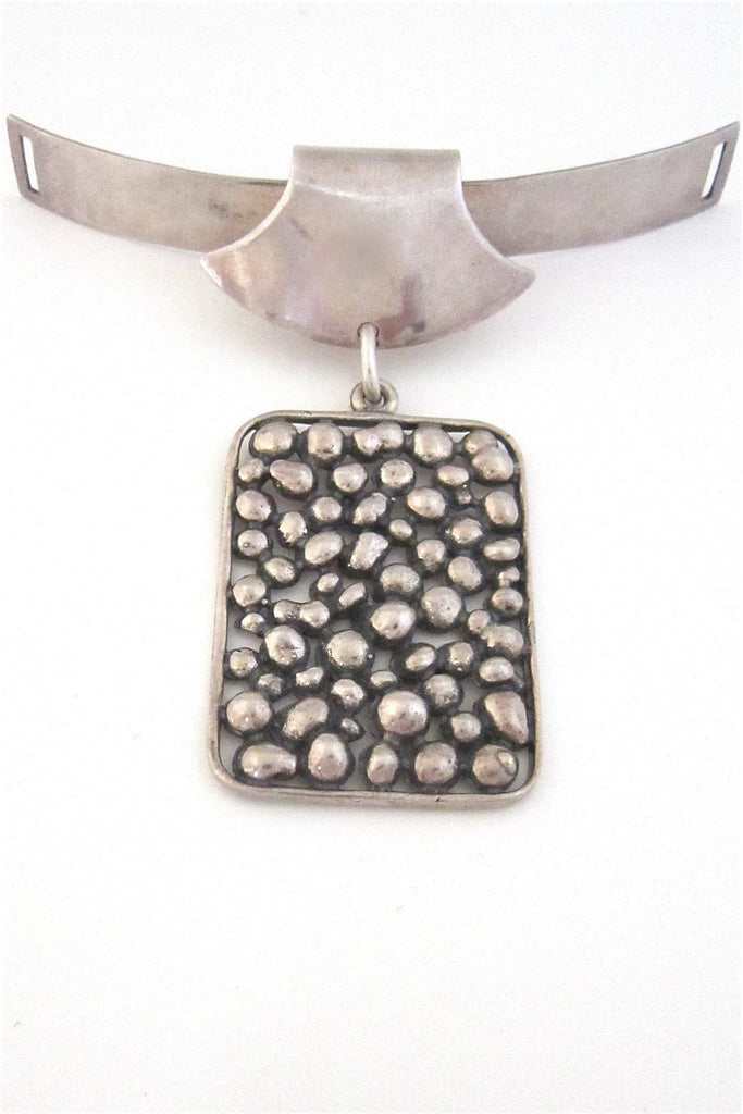 N E From Denmark vintage modernist silver pendant men's neck piece