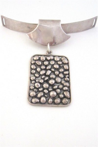 N E From Denmark vintage modernist silver pendant men's neck piece