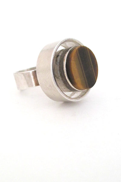 Niels Erik From Denmark vintage silver and tiger eye large ring