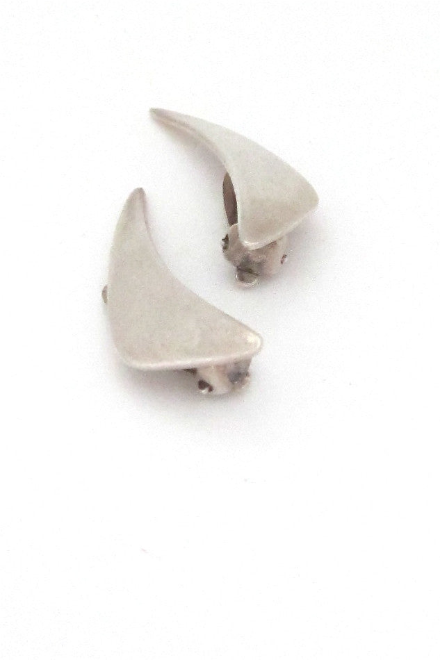 N E From Denmark vintage sterling silver boomerang earrings