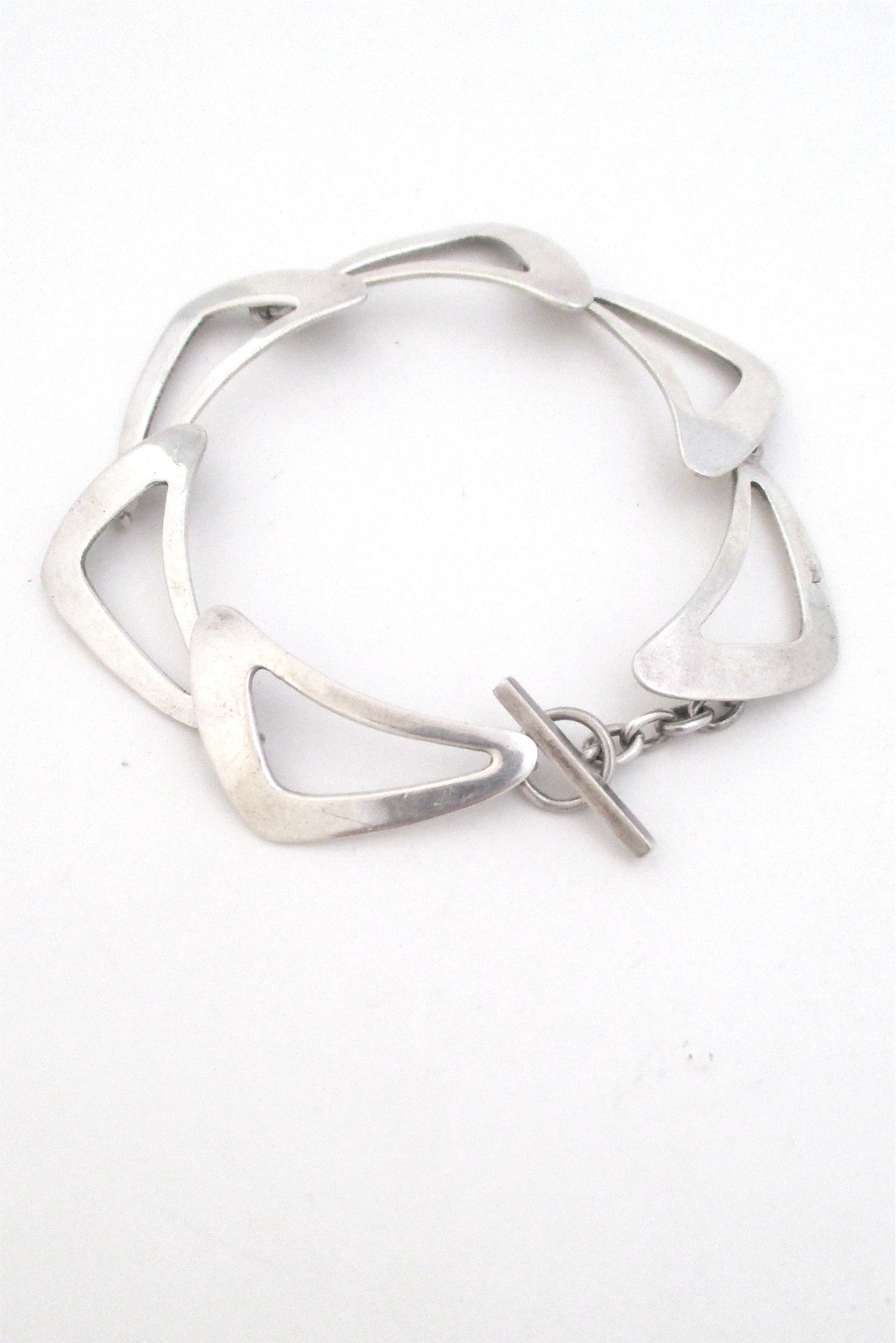 Niels Erik N E From Denmark vintage modernist silver boomerang bracelet