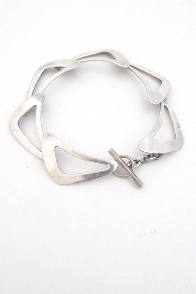 Niels Erik N E From Denmark vintage modernist silver boomerang bracelet