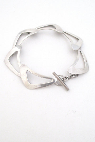 Niels Erik N E From Denmark vintage modernist silver boomerang bracelet