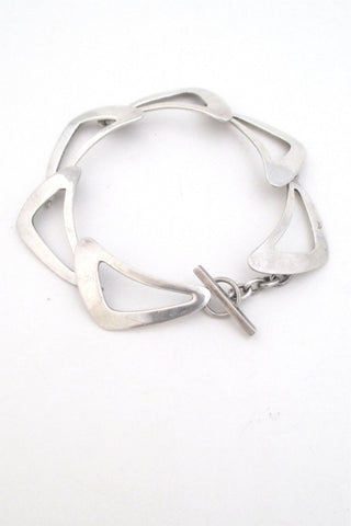 Niels Erik N E From Denmark vintage modernist silver boomerang bracelet