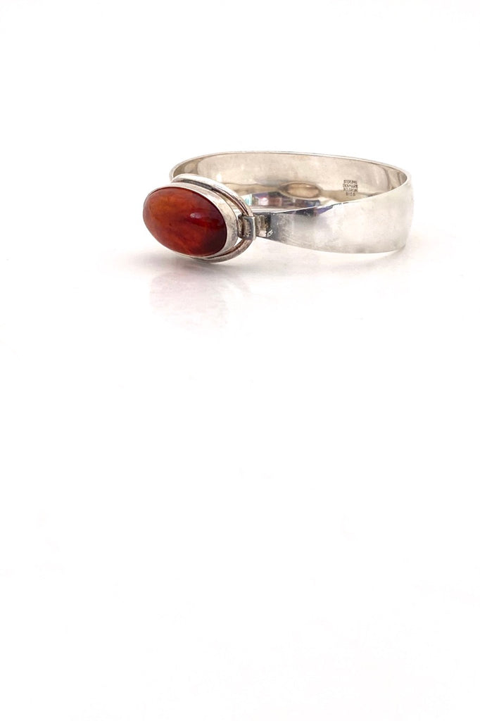 profile Niels Erik NE From Denmark vintage silver amber bracelet Scandinavian Modernist jewelry design