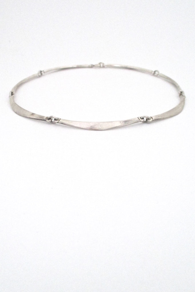Niels Erik From Denmark vintage silver long link choker necklace mid century design