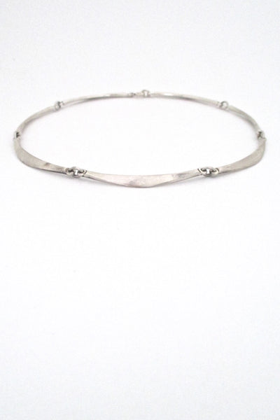 Niels Erik From Denmark vintage silver long link choker necklace mid century design