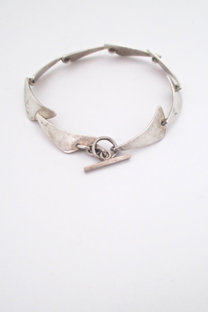 Niels Erik From Denmark vintage mid century silver link bracelet Scandinavian Modern design