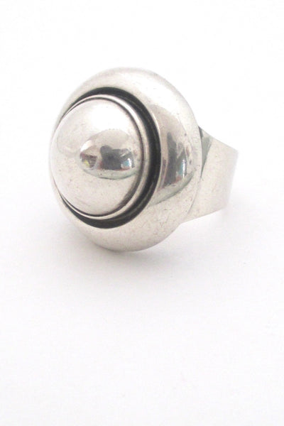 Niels From Denmark large Scandinavian Modernist silver dome ring