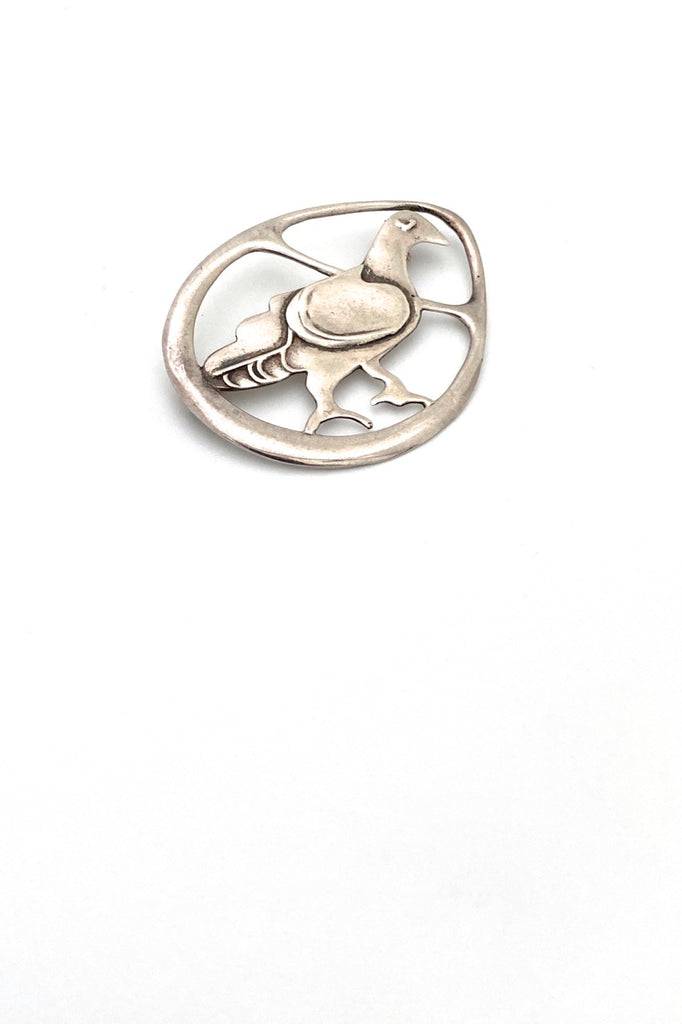 Ola Gorie vintage silver Burrian Eagle early bird brooch 