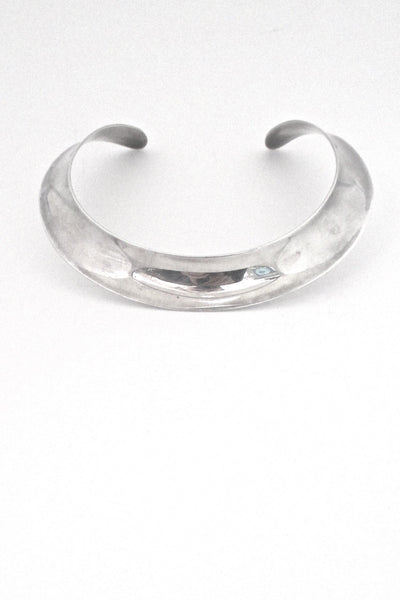 Ove Wendt for Andreas Mikkelsen Denmark vintage silver Scandinavian Modern wide collier neck ring