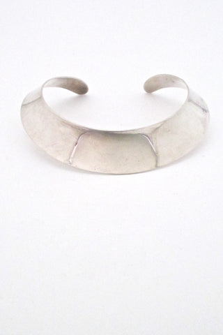 Ove Wendt for Andreas Mikkelsen Denmark vintage silver Scandinavian Modern wide collier neck ring