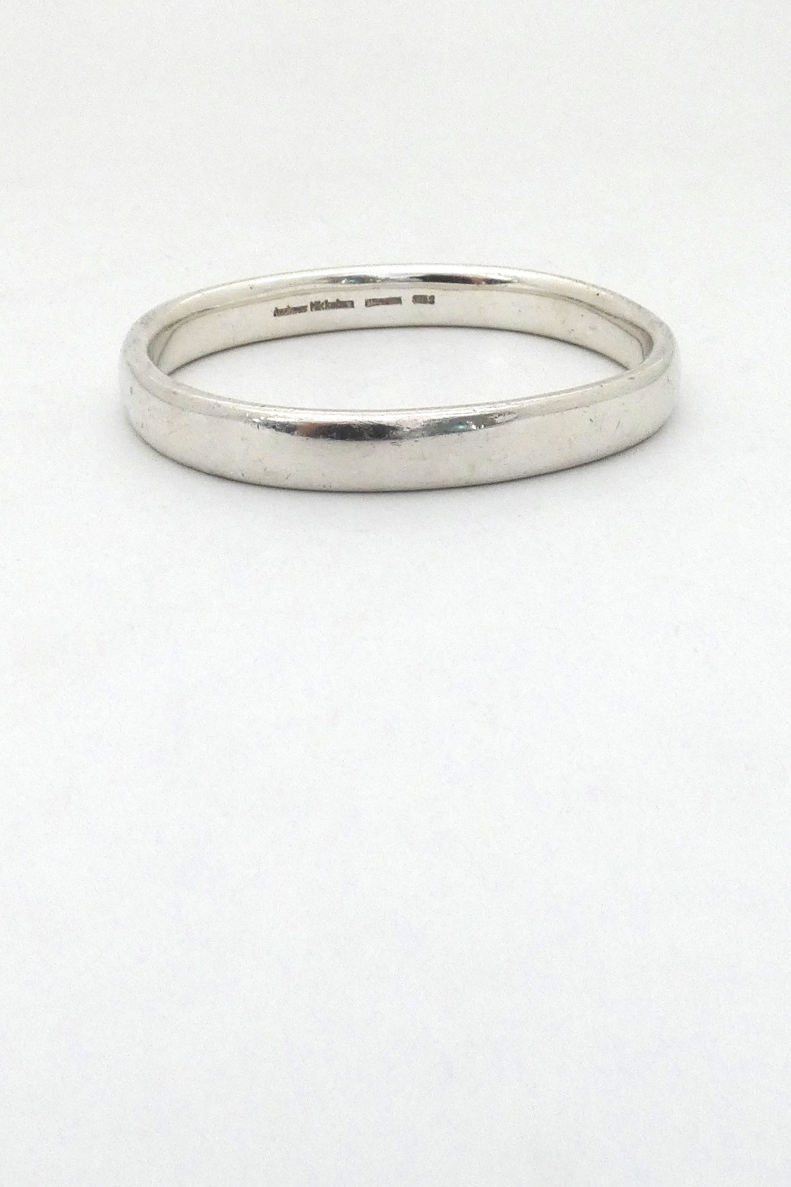 profile Andreas Mikkelsen Denmark vintage very heavy silver bangle bracelet Scandinavian Modernist design jewelry