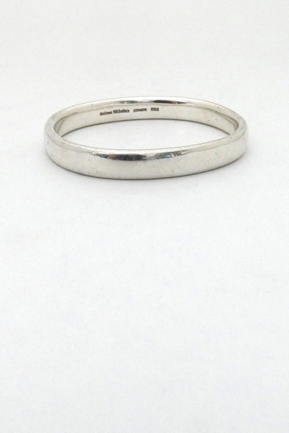 profile Andreas Mikkelsen Denmark vintage very heavy silver bangle bracelet Scandinavian Modernist design jewelry