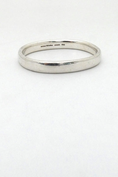 profile Andreas Mikkelsen Denmark vintage very heavy silver bangle bracelet Scandinavian Modernist design jewelry