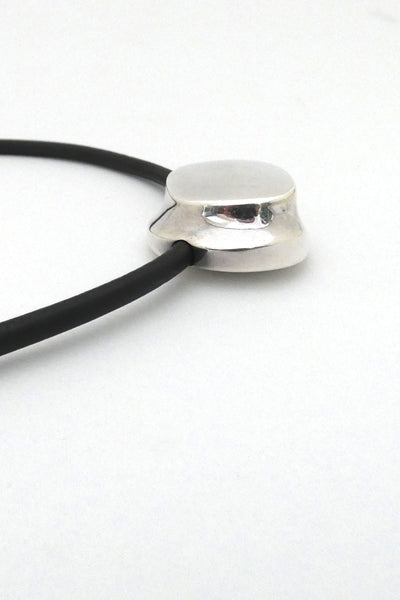 profile Lapponia Finland vintage silver leather collier choker necklace Poul Havgaard 1974 Scandinavian Modernist design jewelry