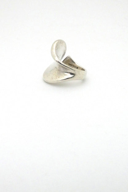 profile Georg Jensen Hans Hansen Denmark large vintage silver ring Scandinavian Modernist jewelry design