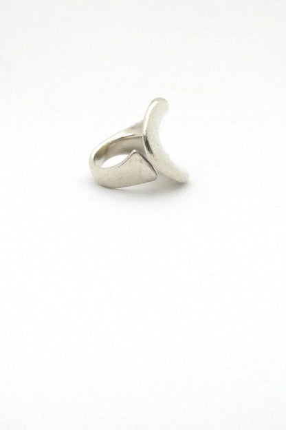 detail Georg Jensen Hans Hansen Denmark large vintage silver ring Scandinavian Modernist jewelry design