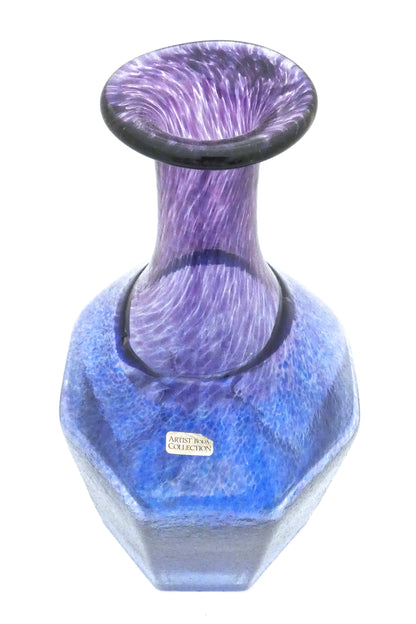 detail Bertil Vallien for Kosta Boda Sweden vintage glass Artist Collection extra large Antikva vase # 5 signed Scandinavian Modern design